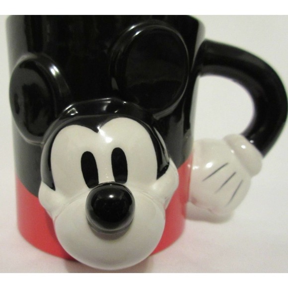 The Disney Store Mickey Mouse Large Mug Cup Coffee Tea 3D Red Black Collectable - Picture 5 of 10